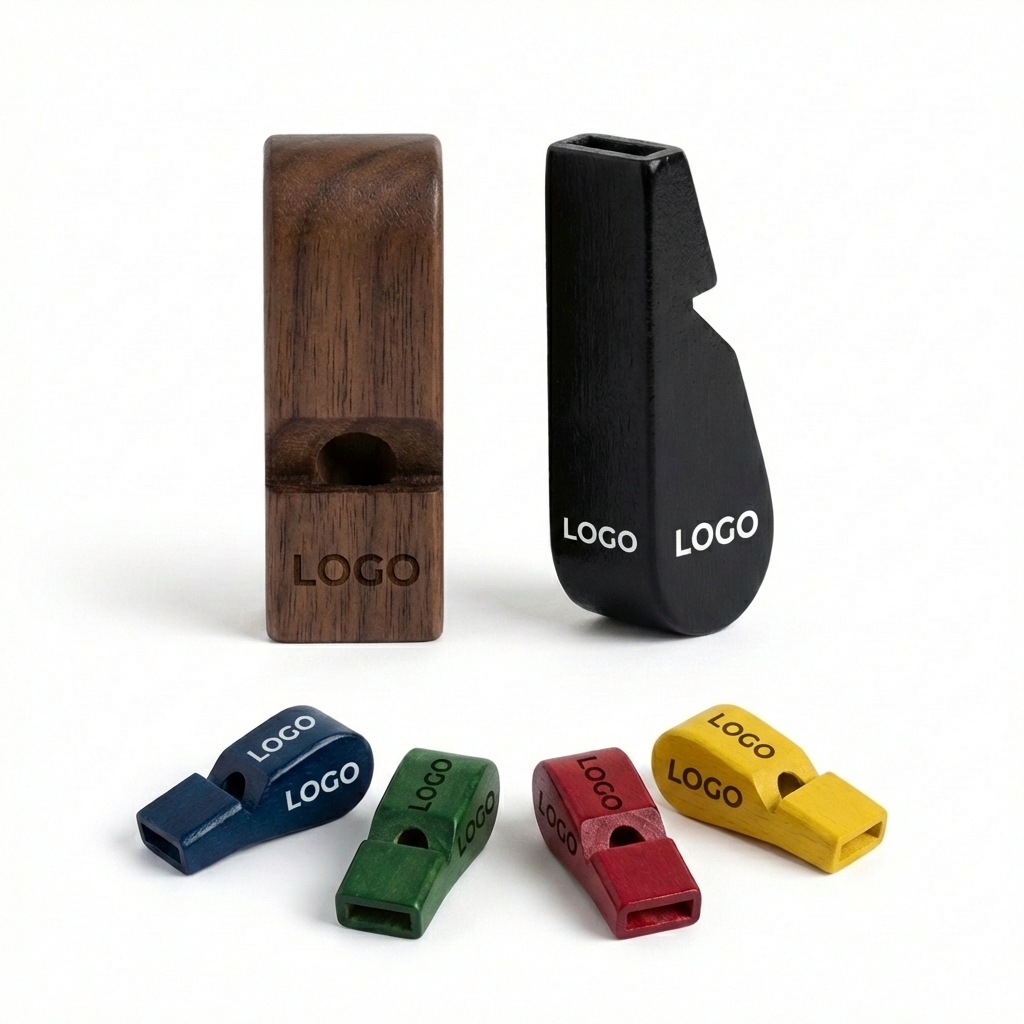 Natural Polished Wood Acoustic Whistle Set for Group Events