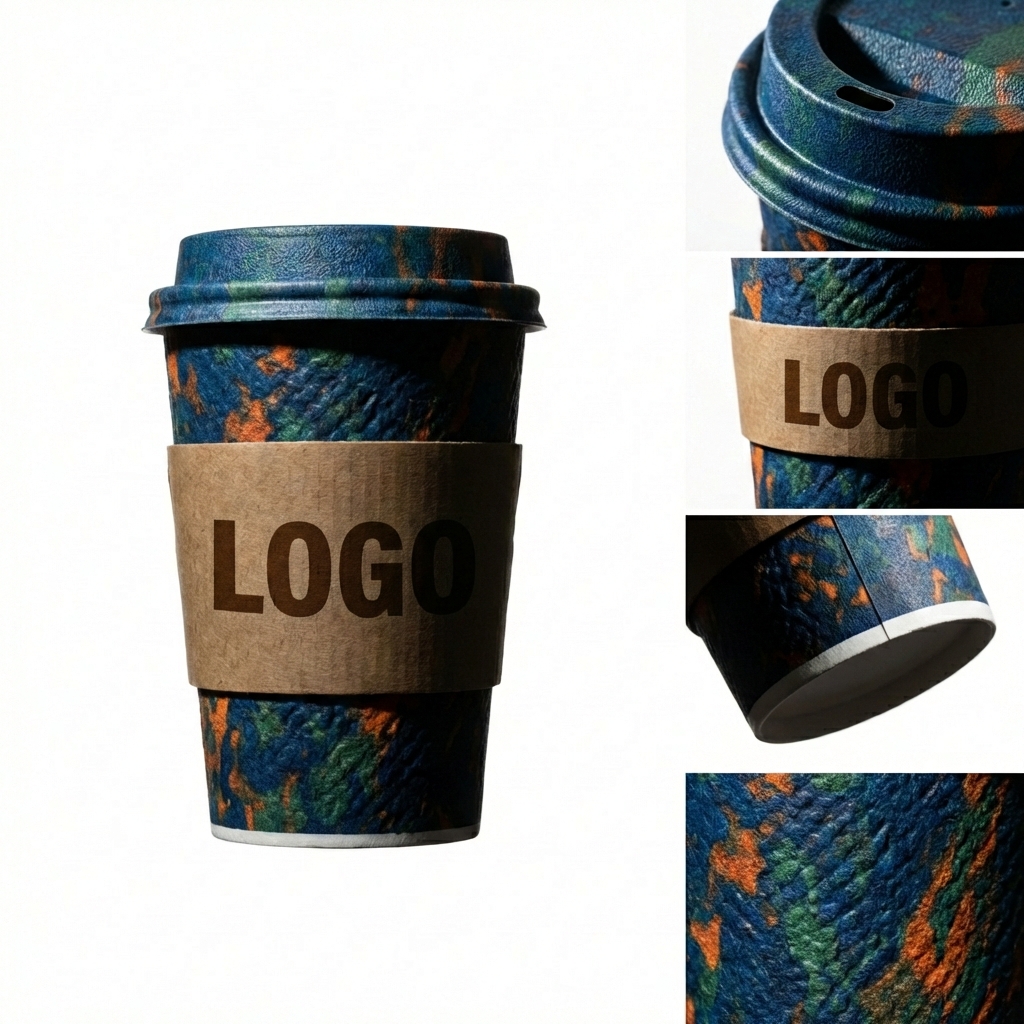 Textured Fiber Composite Beverage Cup - 9 oz Eco-Conscious Hot Drink Vessel