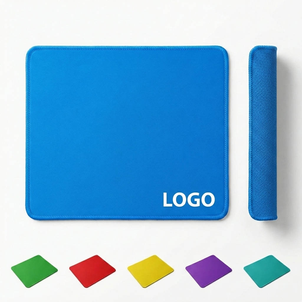 Stitched Edge Vibrant Solid Color Desktop Mouse Mat