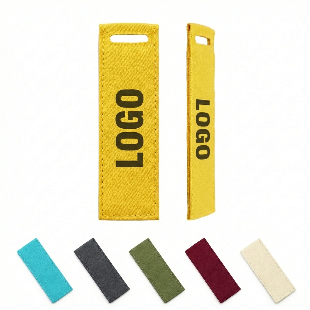 Stitched Textile Key Tag with Reinforced Slot for Logo Decoration