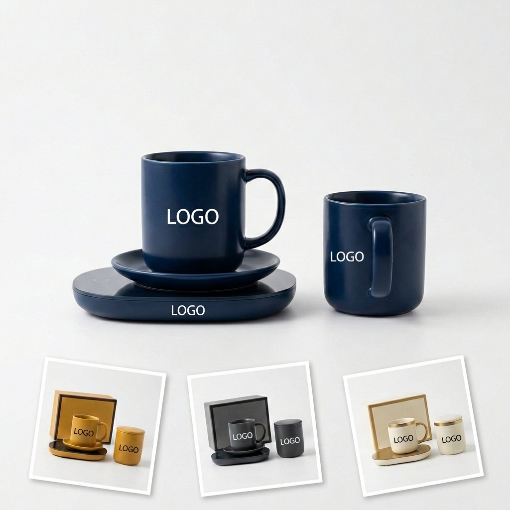 Professional Desktop Ceramic Beverage Warmer and Mug Set