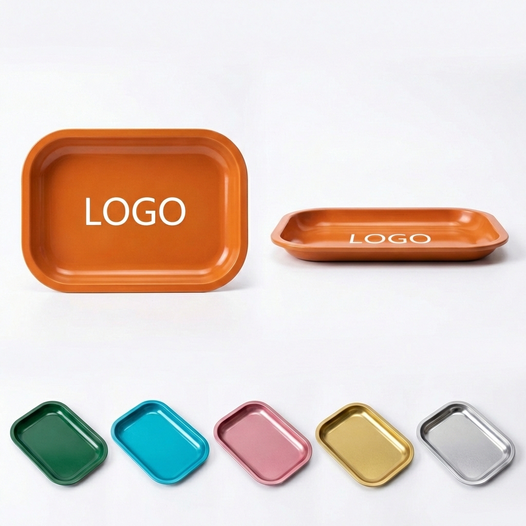 Durable Rectangular Metallic Serving Tray with High-Gloss Finish