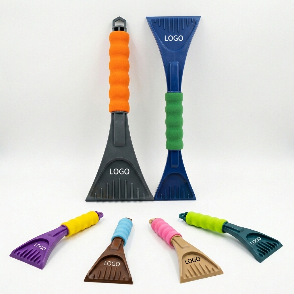 Portable Winter Ice Scraper with Ribbed Foam Grip