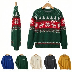 Bespoke Full-Jacquard Knit Crewneck Sweater with Integrated Patterning