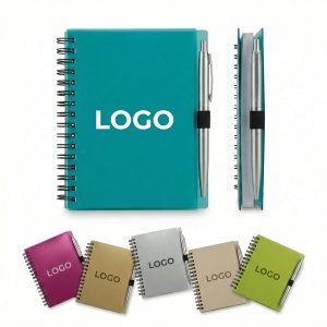 Essential Twin-Wire Journal with Integrated Writing Instrument Holder and Poly Cover