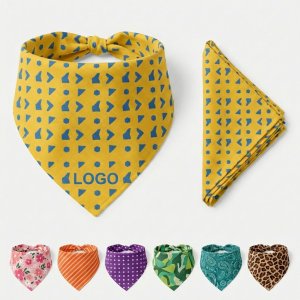 Full-Color Sublimated Triangle Pet Bandana with Adjustable Tie