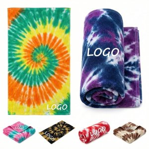 Large Cotton Tie-Dye Beach Towel - 60" x 30" Absorbent Pool and Travel Wrap