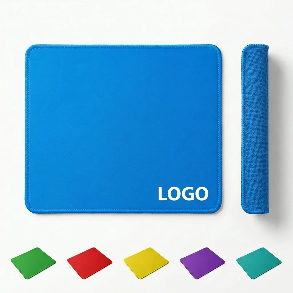Stitched Edge Vibrant Solid Color Desktop Mouse Mat