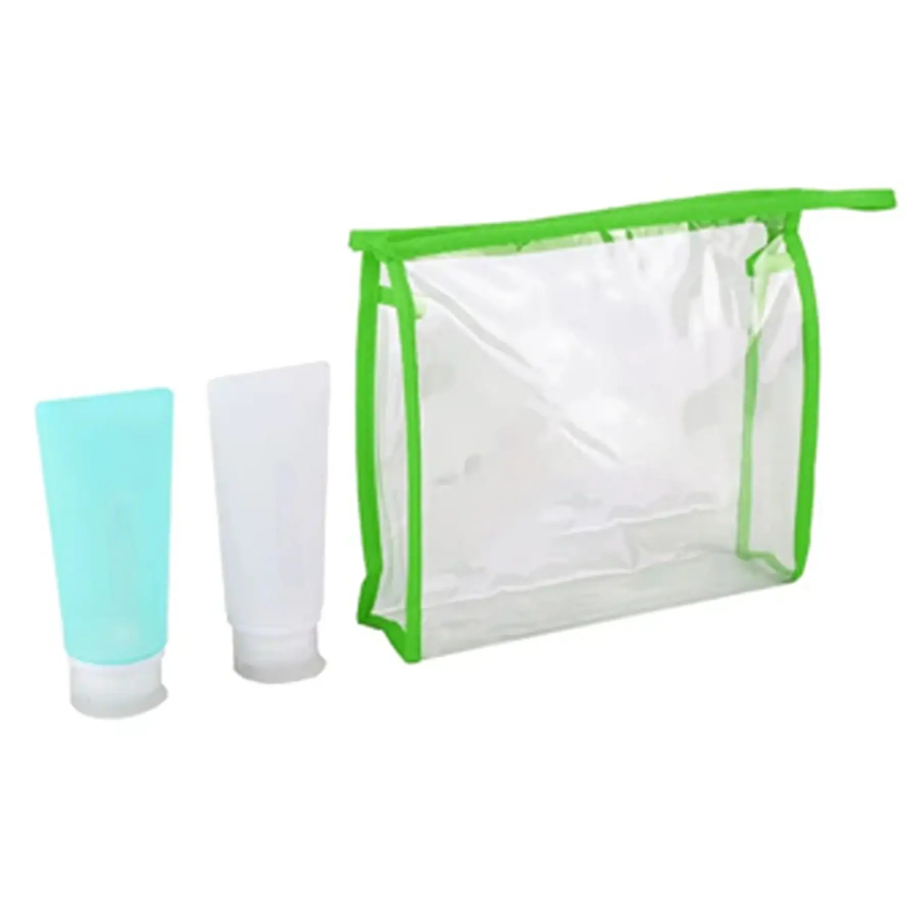 Portable Silicone Travel Bottle Set with Clear Case