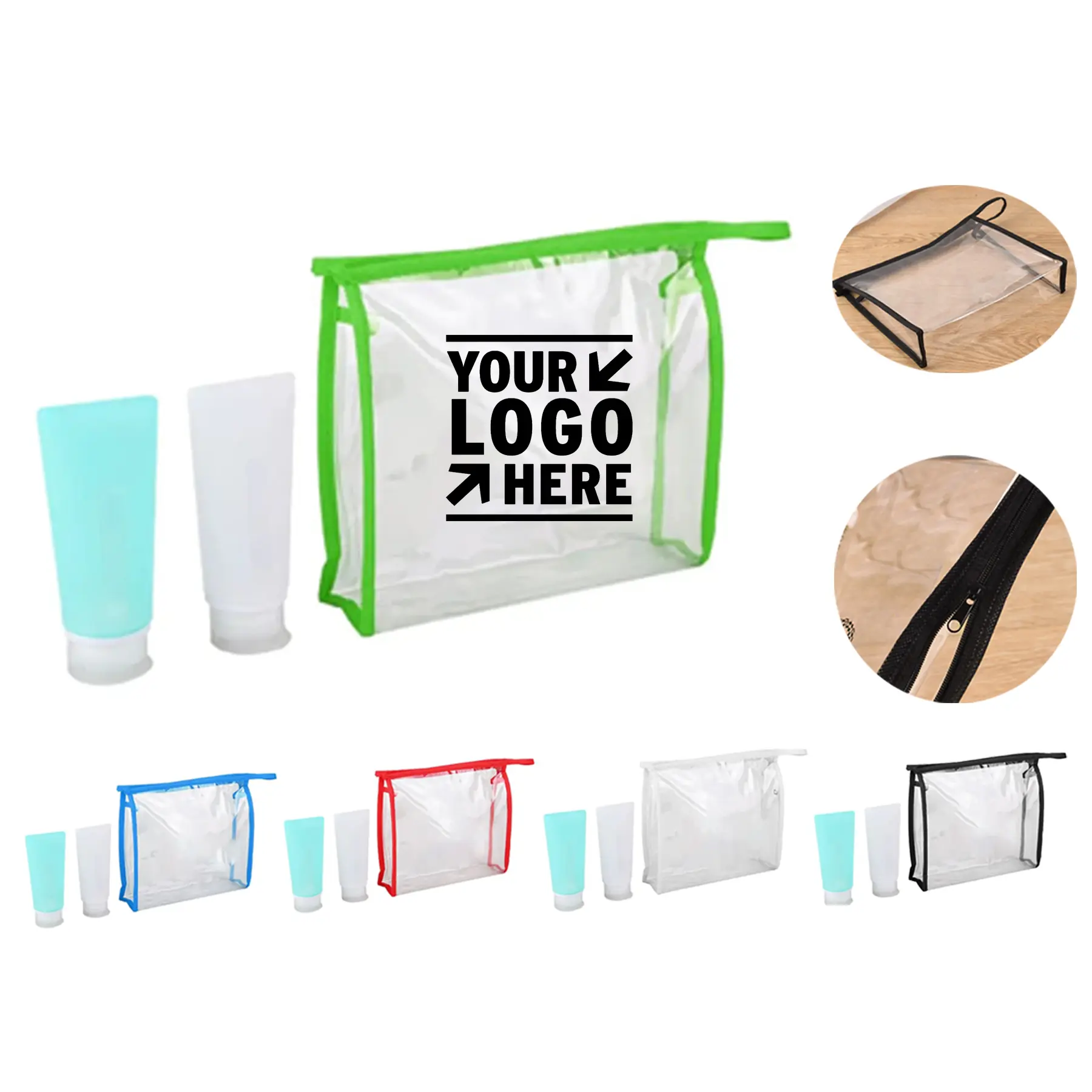 Portable Silicone Travel Bottle Set with Clear Case 2