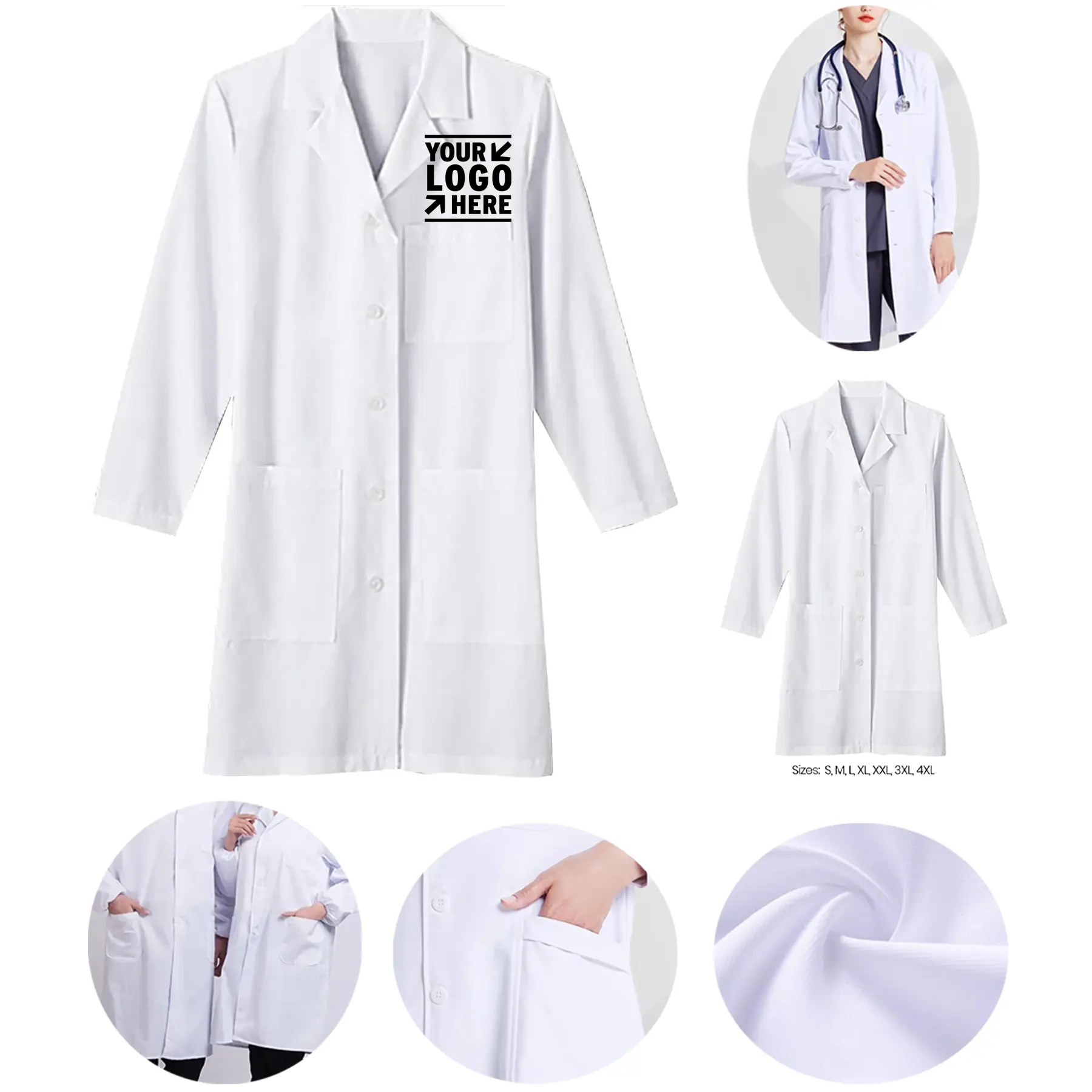 Professional White Laboratory Coat 2