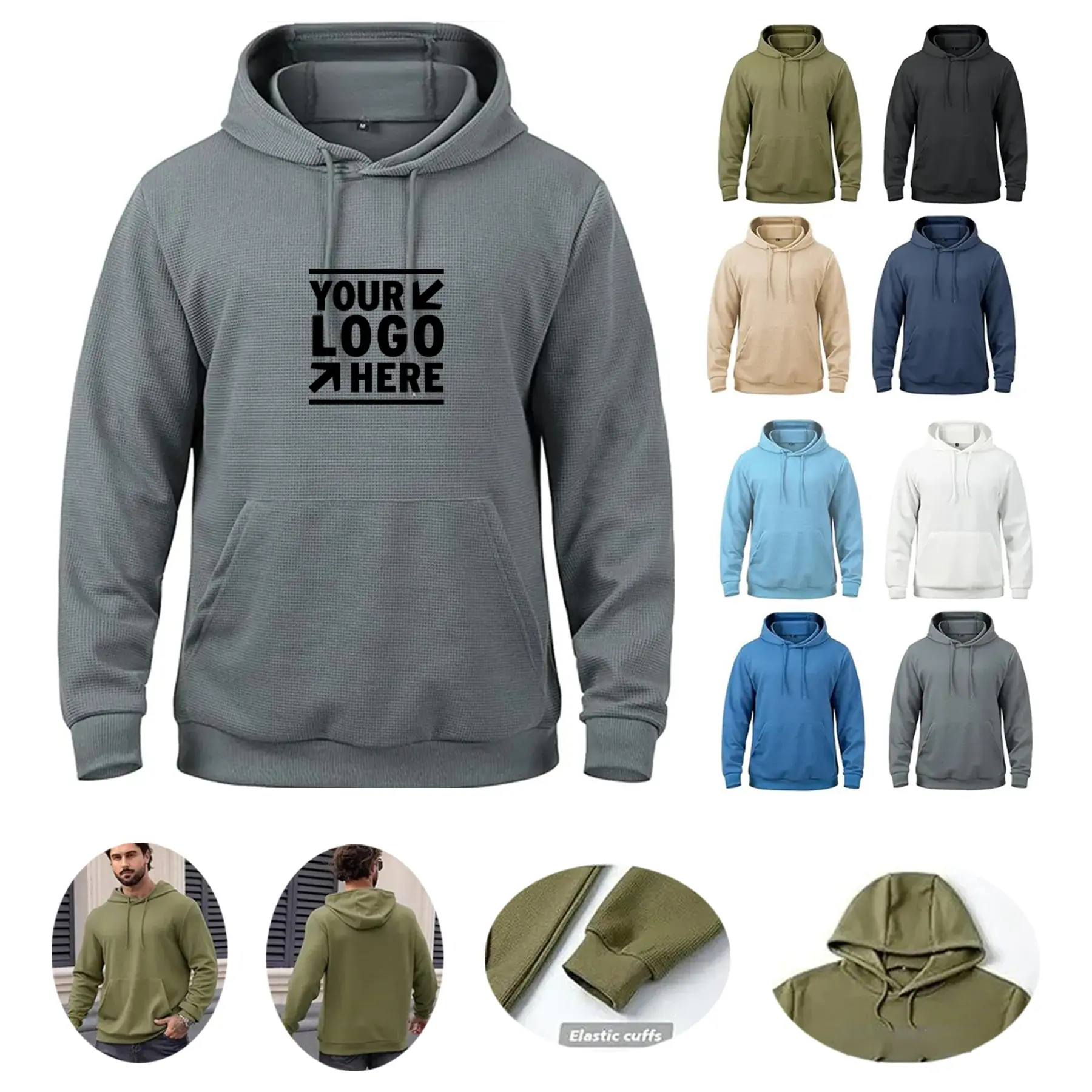 Men's Casual Knit Hooded Sweatshirt 2