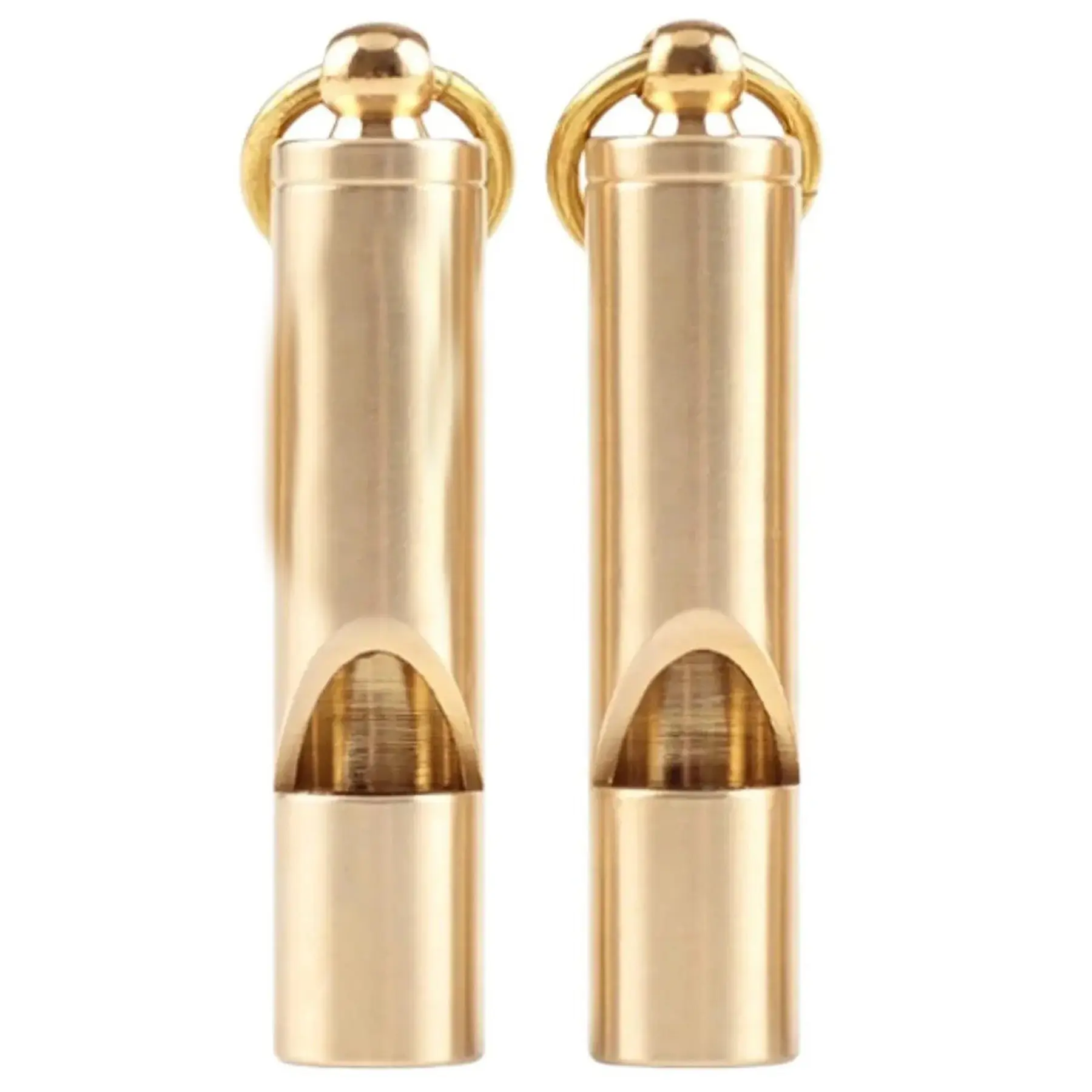Brass Safety Whistle with Neck Cord