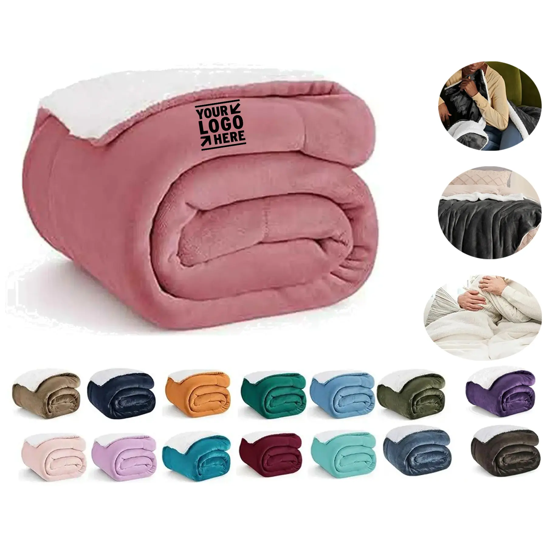 Cozy Sherpa Fleece Throw Blanket 2