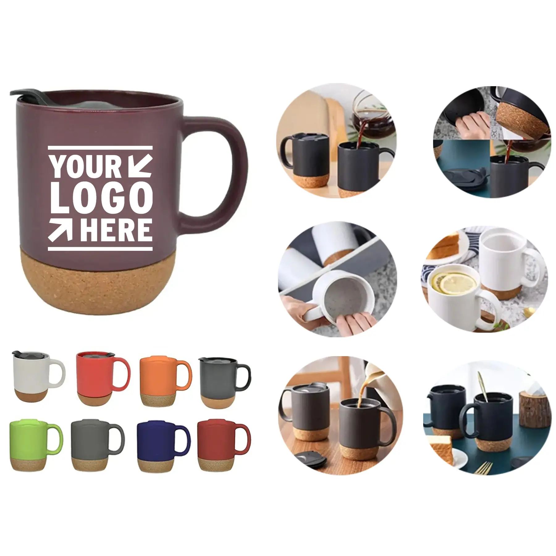 Premium Cork-Base Ceramic Mug 2