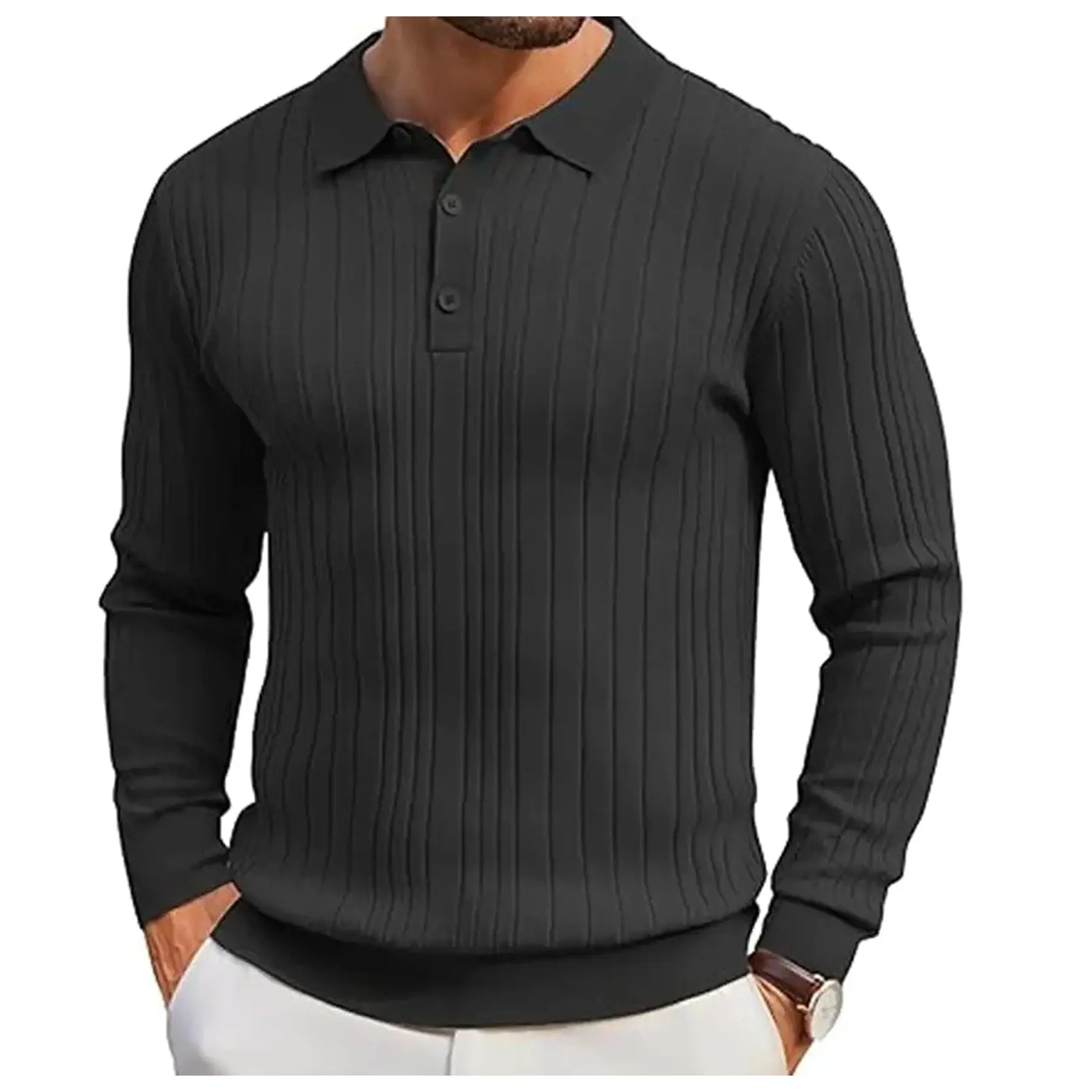 Men's Classic Knit Long Sleeve Polo