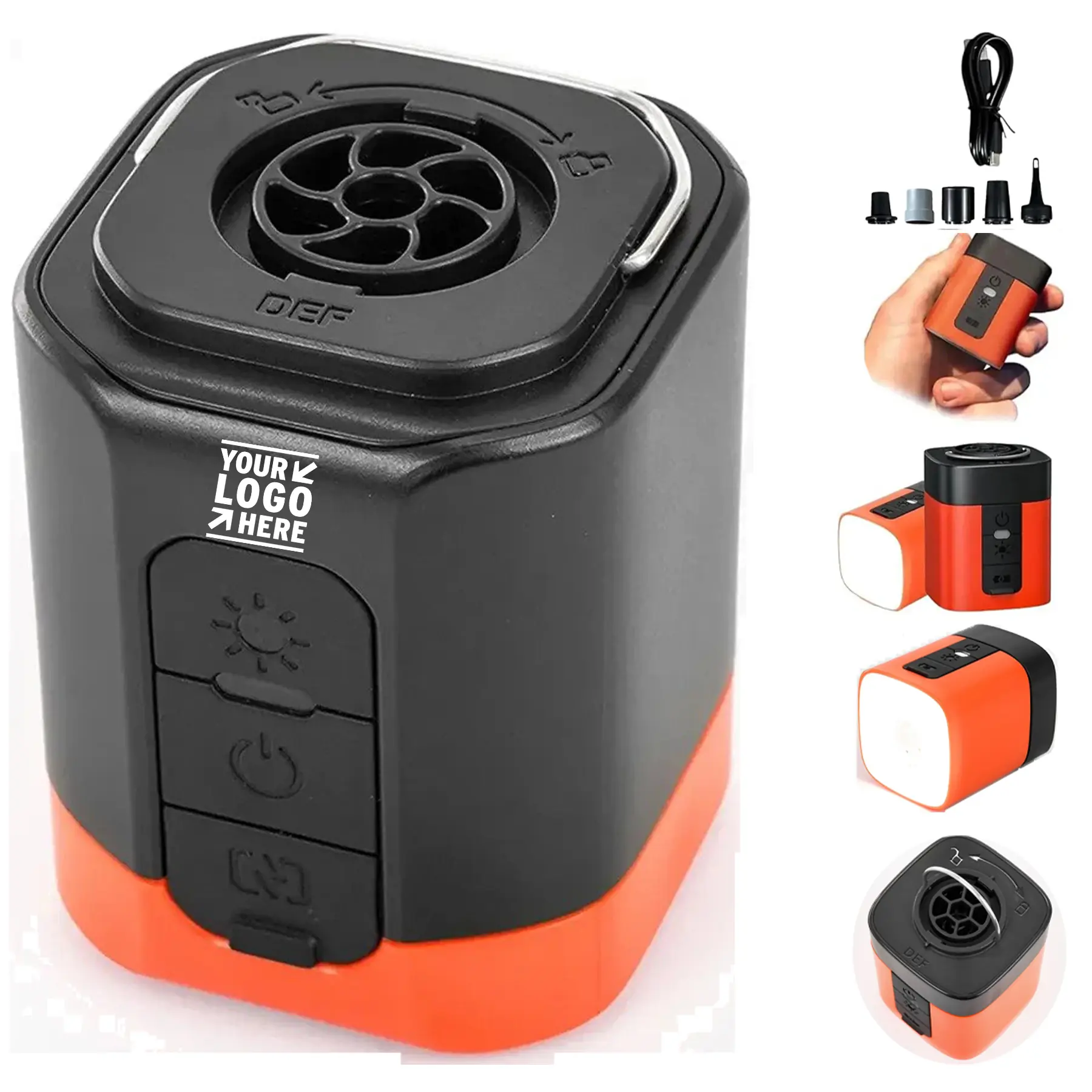 Compact Dual-Function Portable Air Pump with Light 2