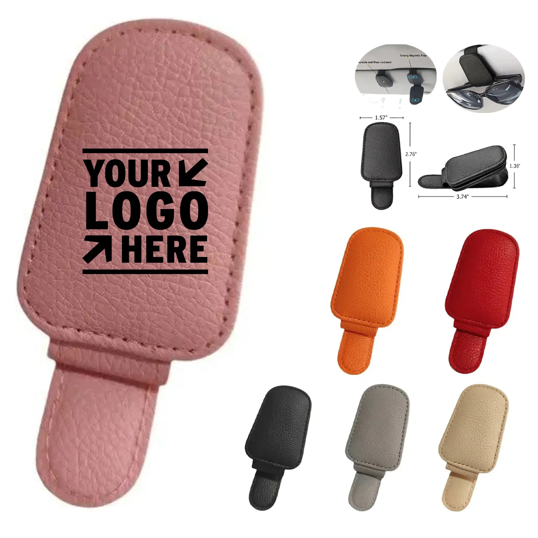 Car Visor Sunglass Holder with Magnetic Closure 2