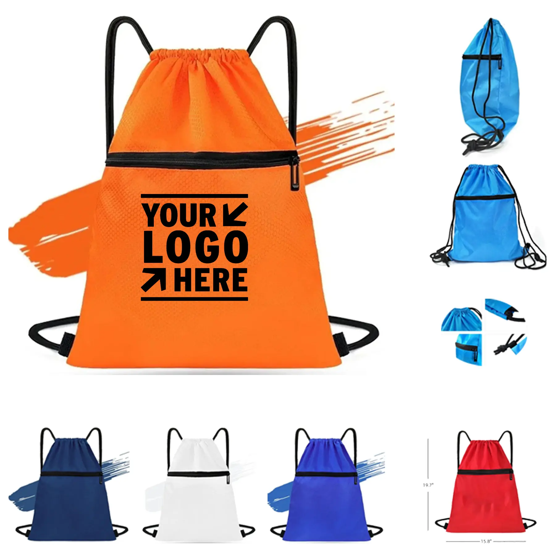 Durable Polyester Drawstring Backpack 2