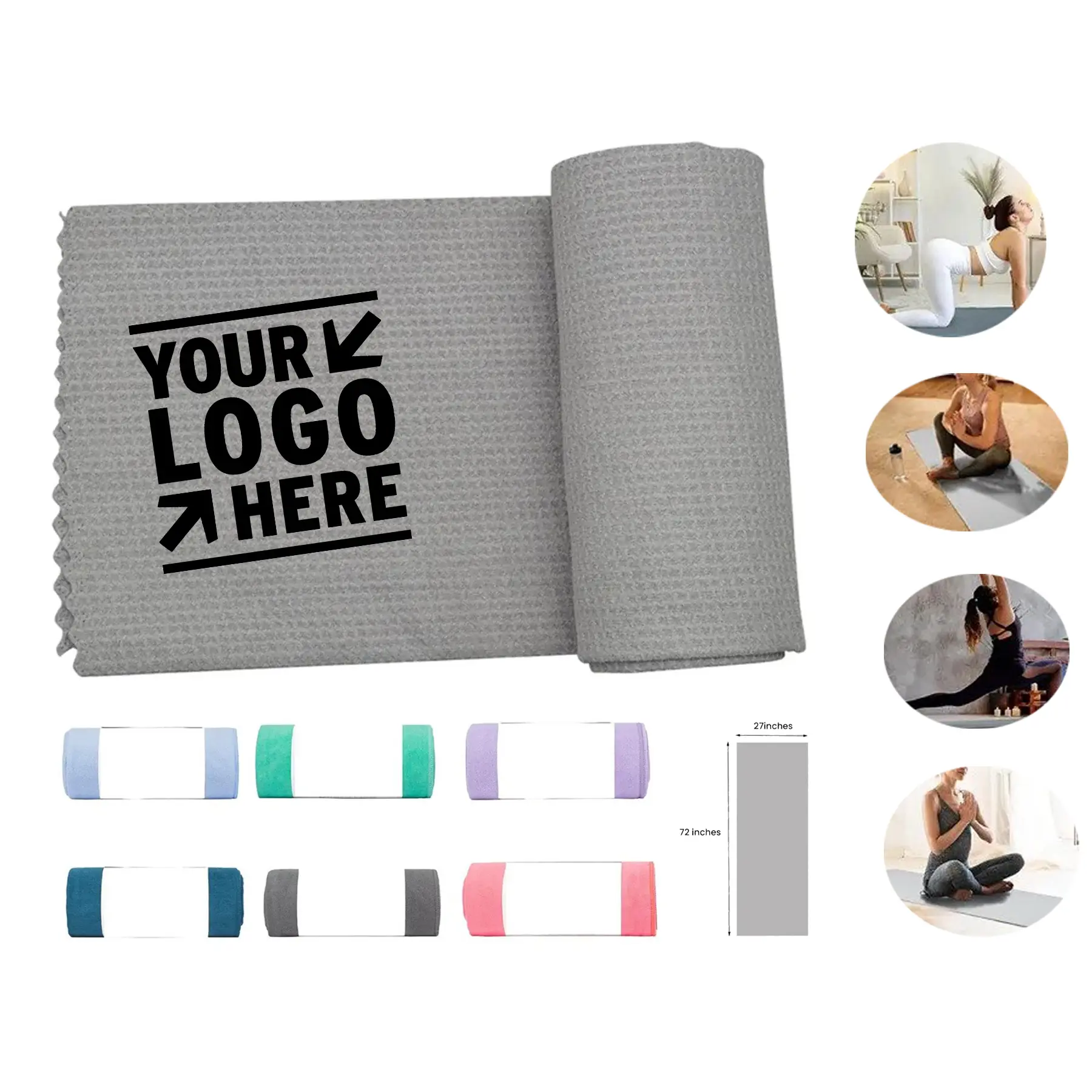 Grip-Enhanced Yoga Mat Towel 2