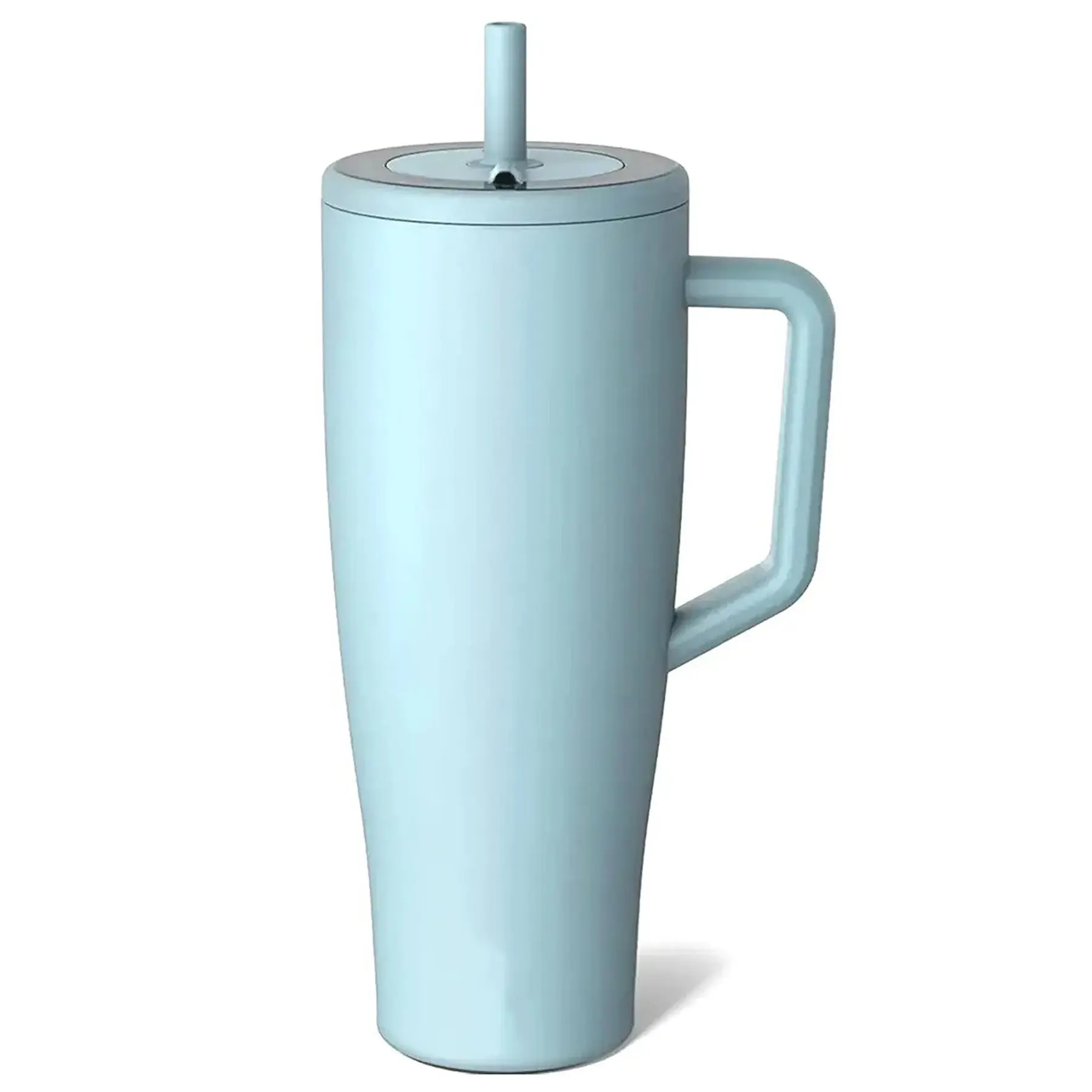 Insulated Steel Tumbler with Handle and Straw