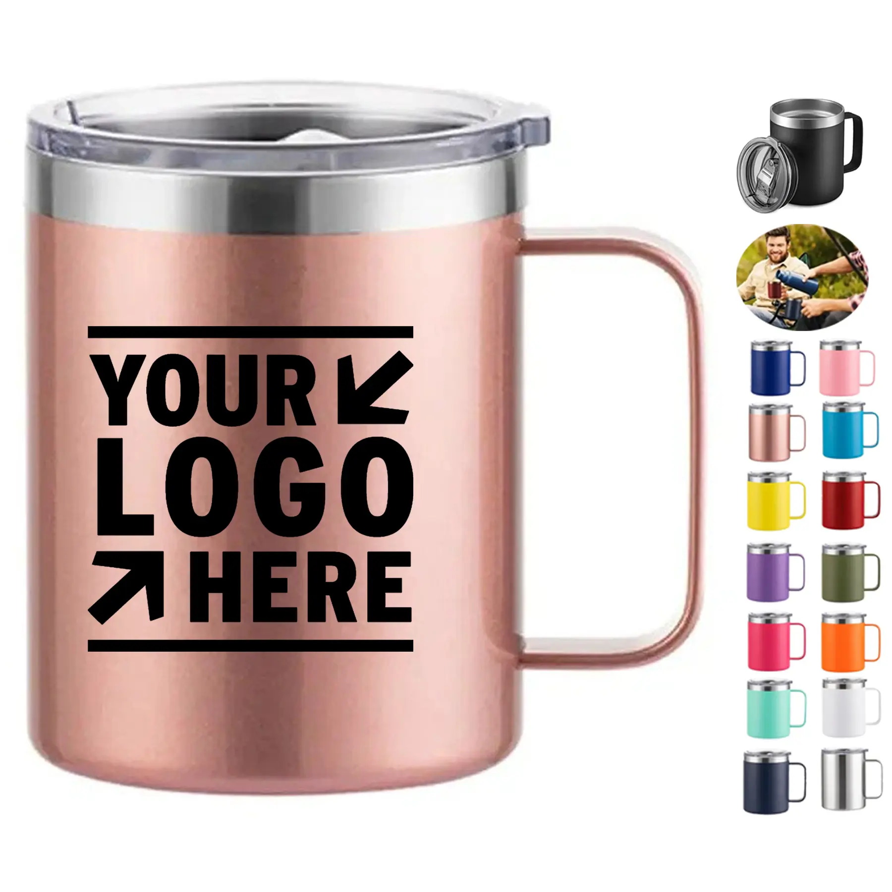 Premium Insulated Beverage Container with Handle 2