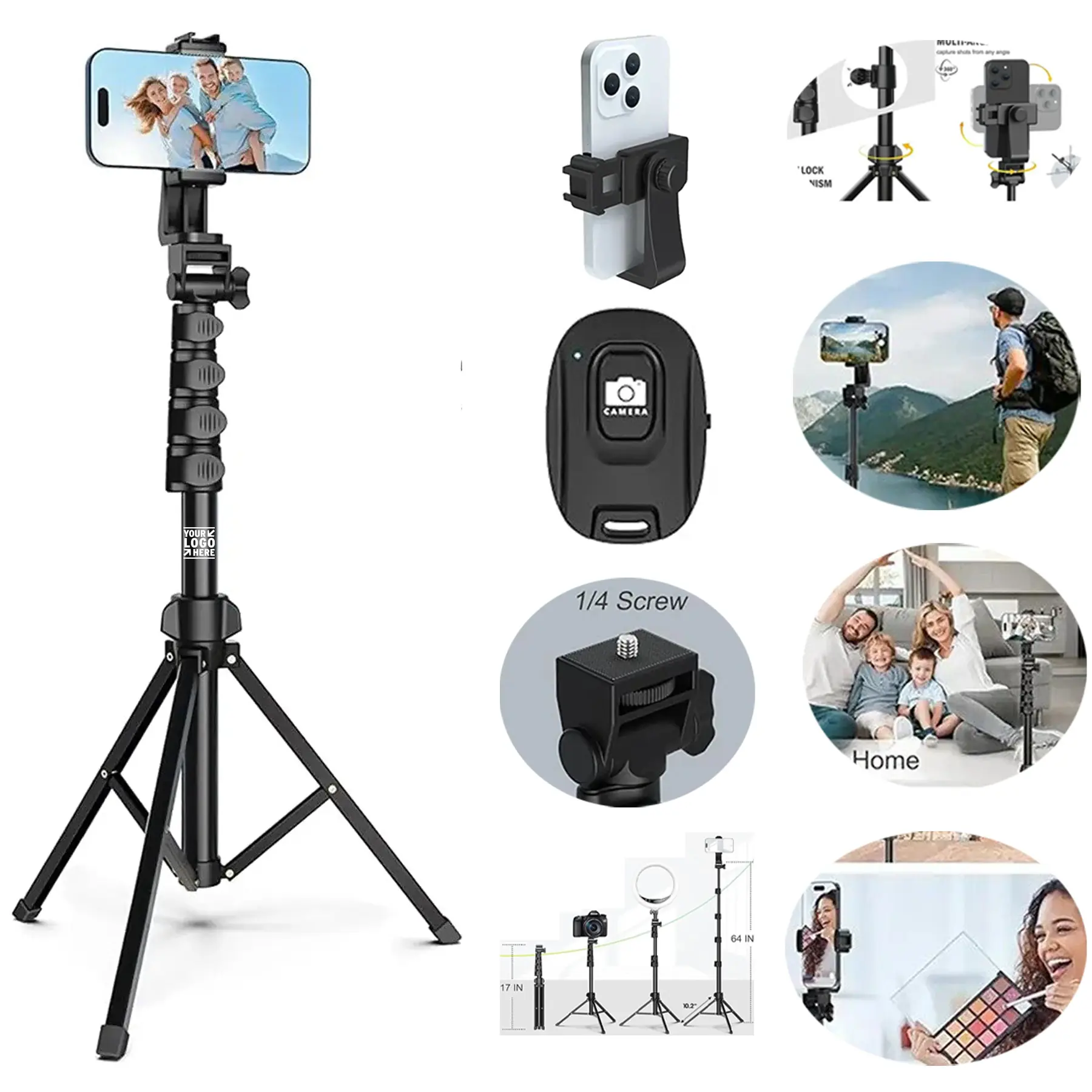 Universal Adjustable Tripod with Remote 2