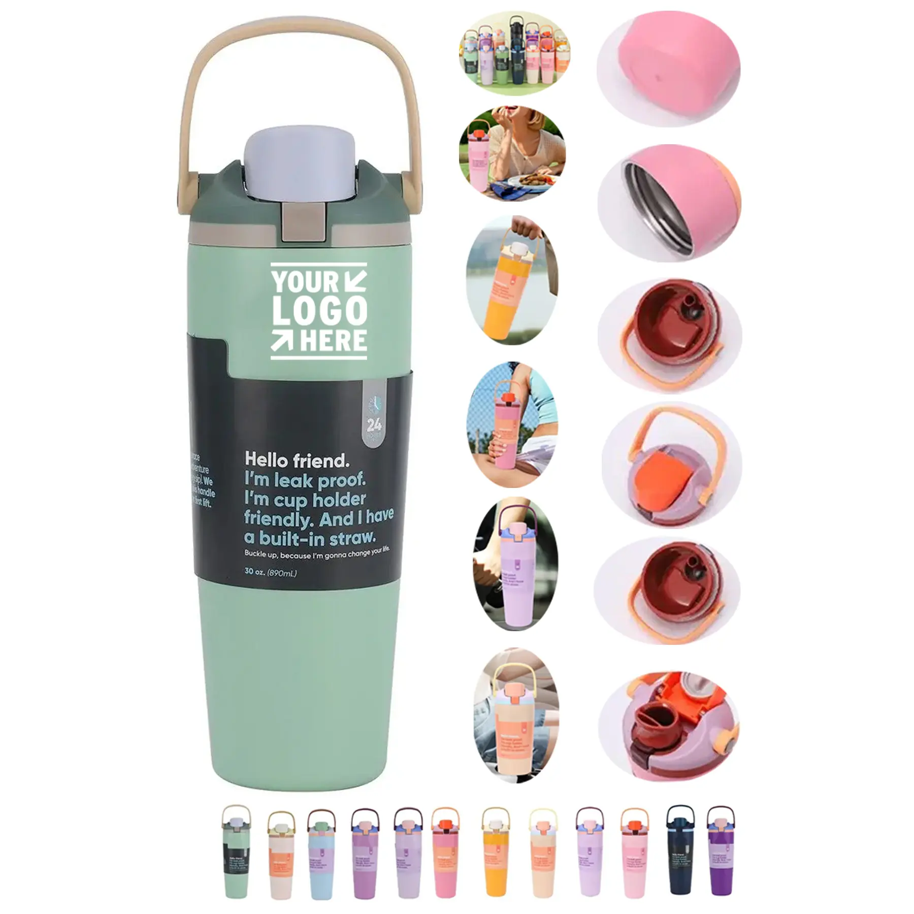 Insulated Travel Tumbler with Dual Drinking Options 2