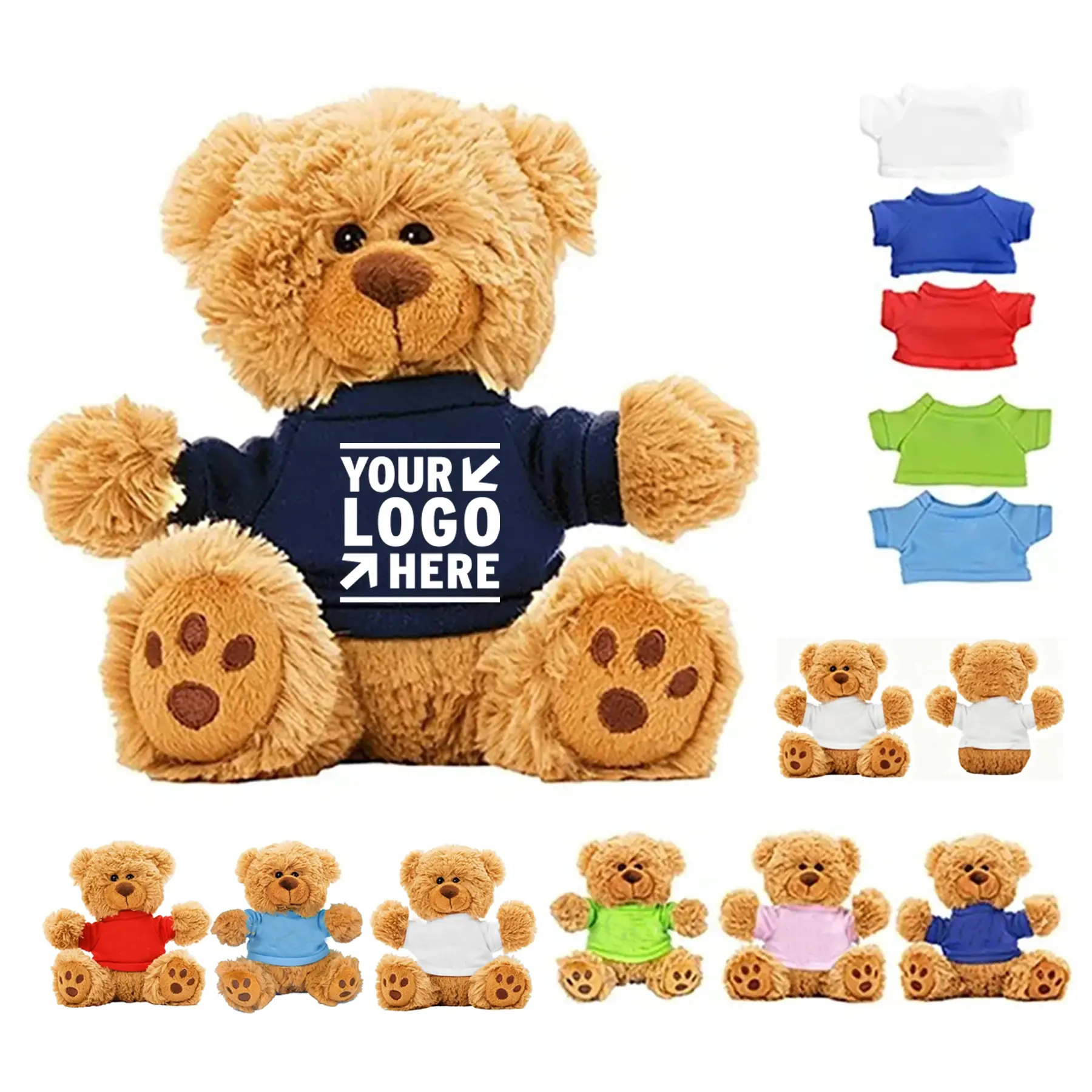Soft Cuddly Teddy Bear with Customizable T-Shirt 2
