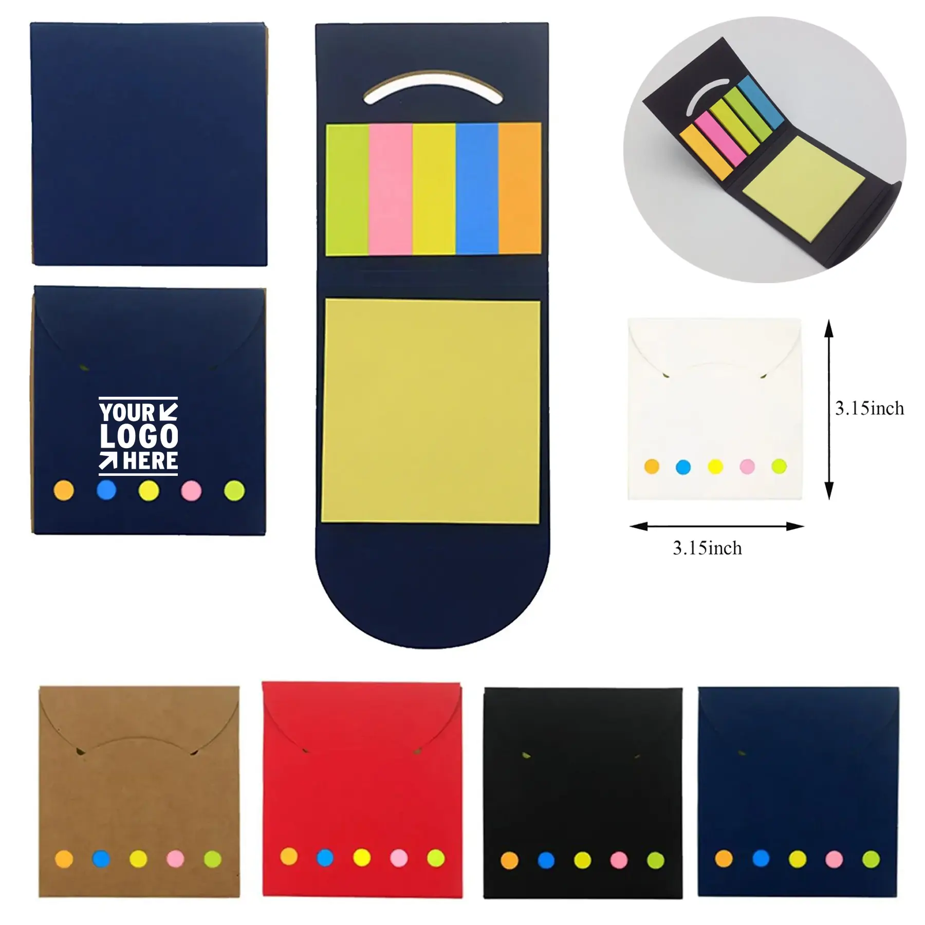 Compact Memo Pad with Colorful Markers 2