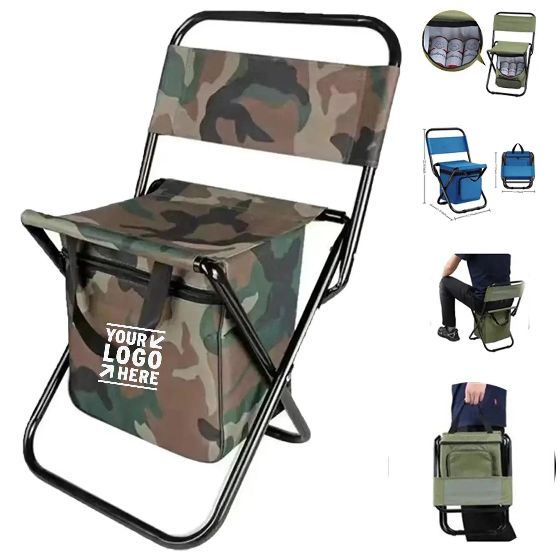 Portable Angler Seat with Storage Pouch 2