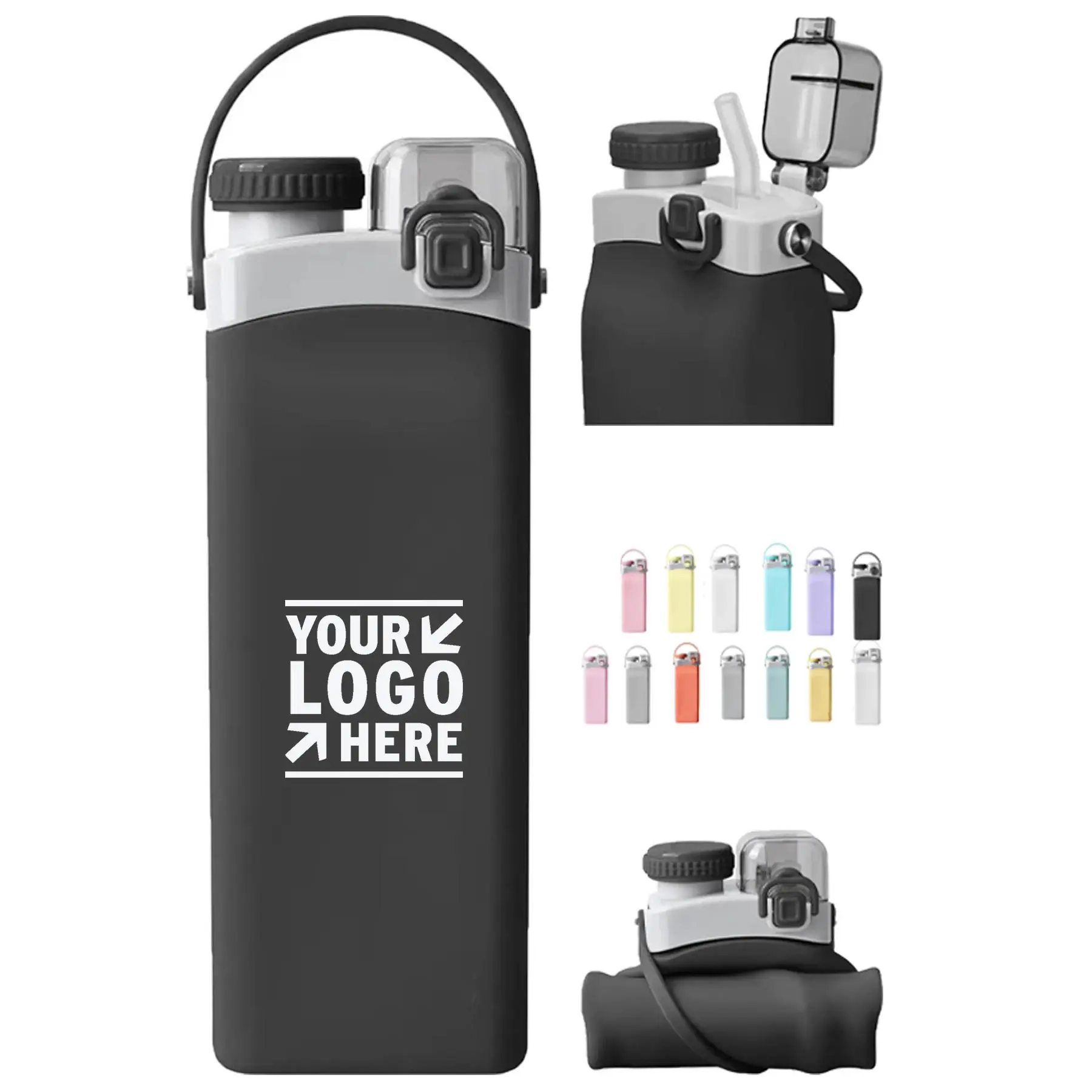 Flexible Silicone Reusable Water Bottle 2