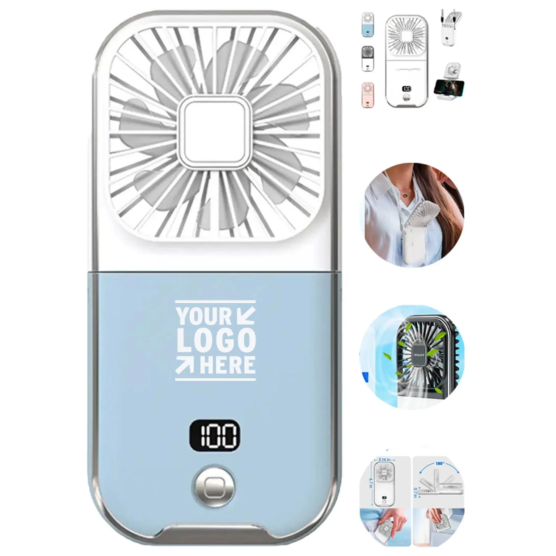 Portable Neck Fan with Digital Display 2