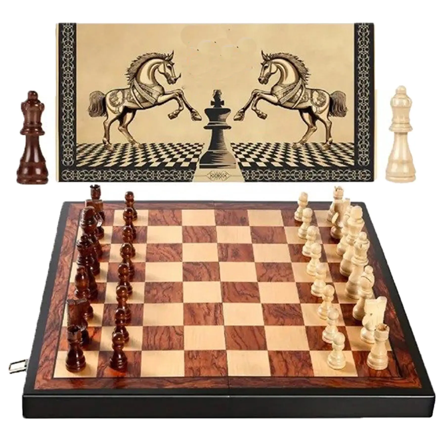 Portable Magnetic Wooden Chess Set