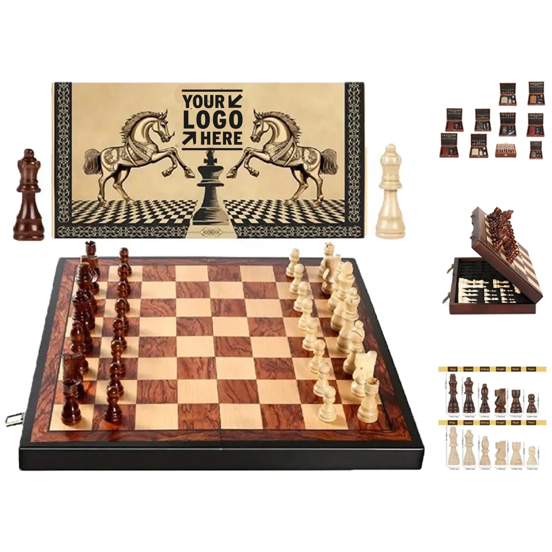 Portable Magnetic Wooden Chess Set 2