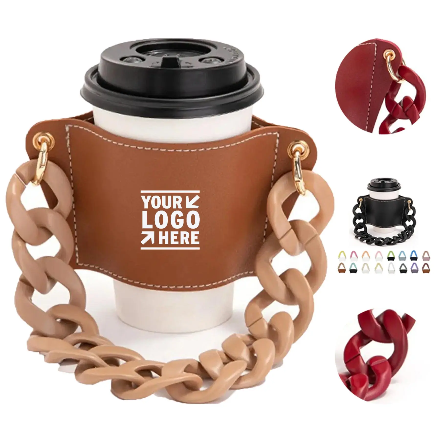 Eco-Friendly Coffee Cup Sleeve with Detachable Chain 2