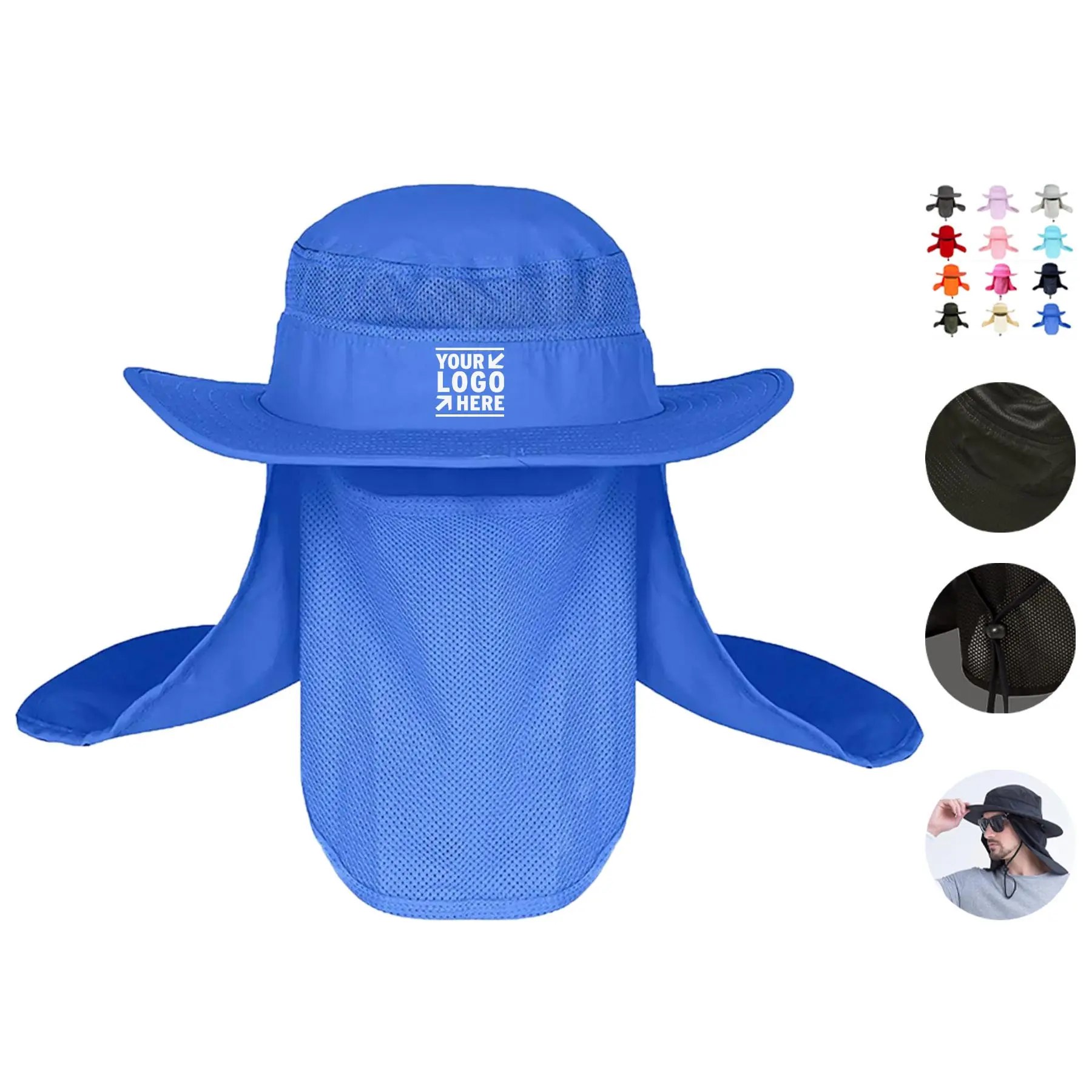 Sun Protection Hat with Removable Flaps 2