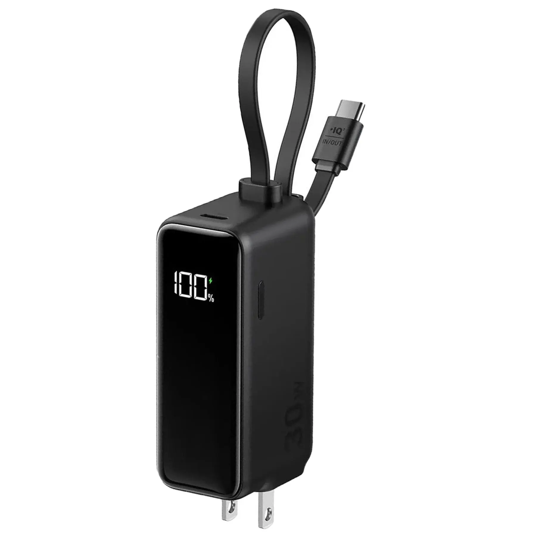 Portable Triple-Charger with Integrated Cable