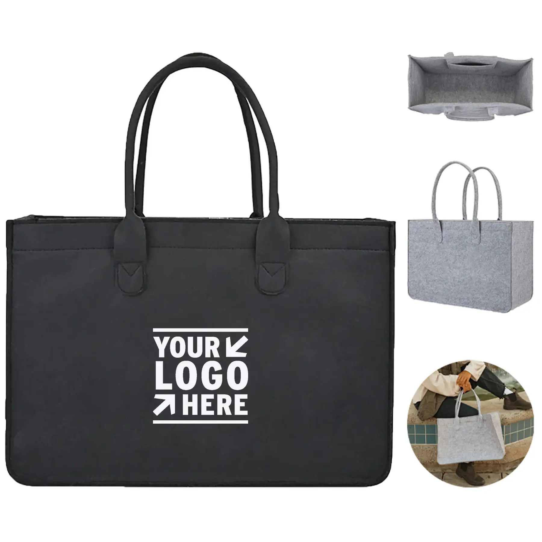 Eco-Friendly Felt Shopper Tote 2