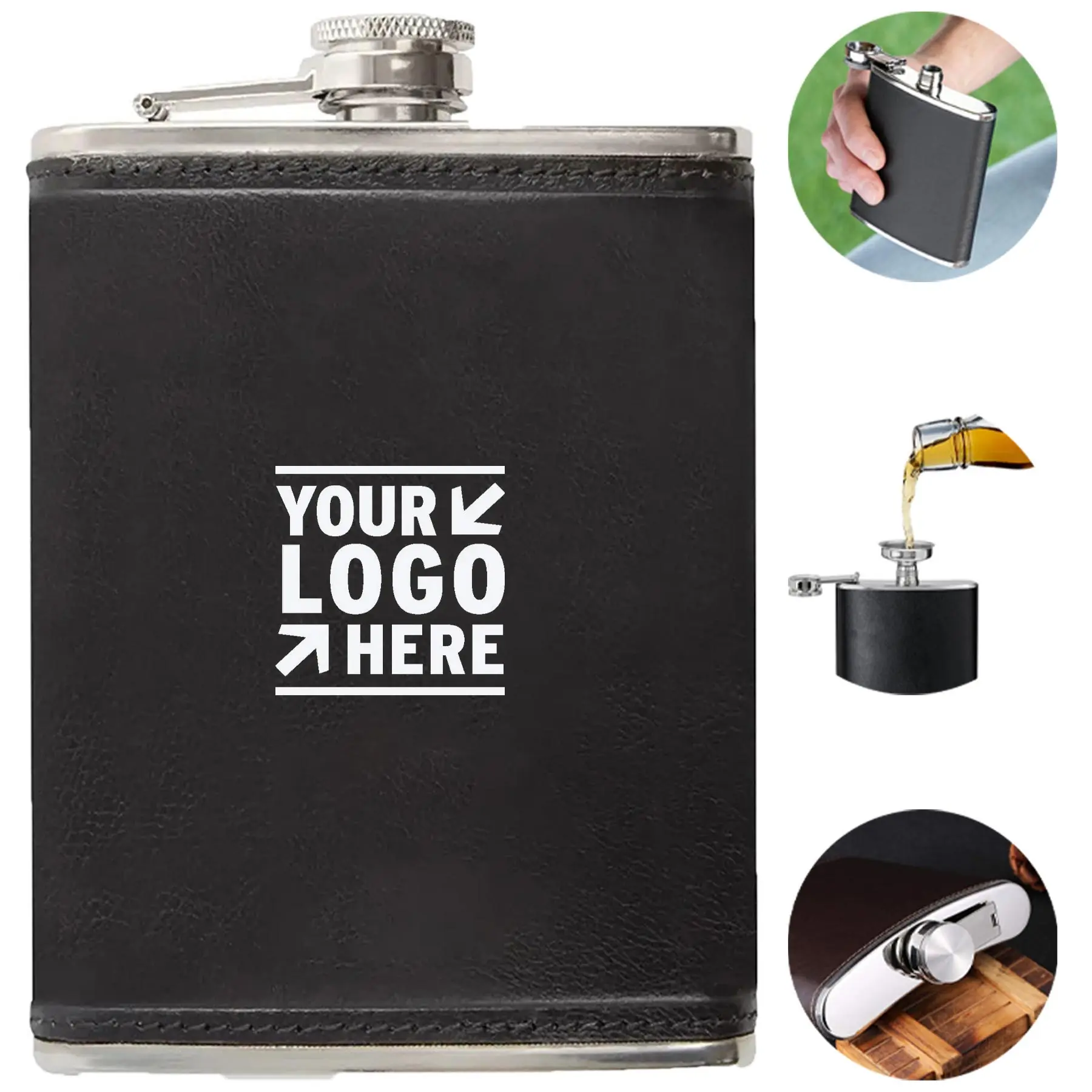 Classic Leather Travel Flask 2