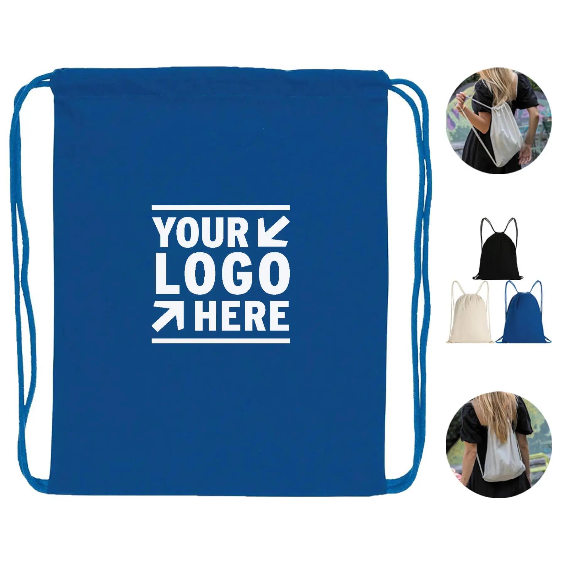 Eco-Friendly Recycled Cotton Drawstring Backpack 2