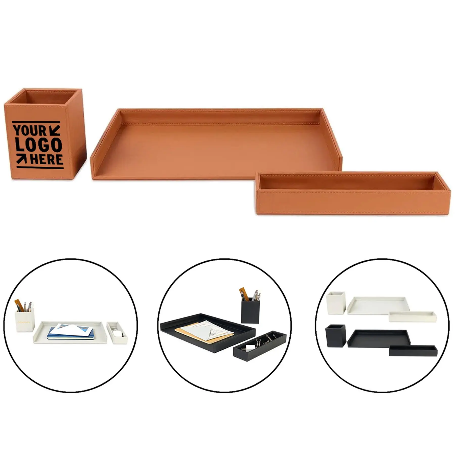 Elegant 3-Piece Desktop Organizer Collection 2