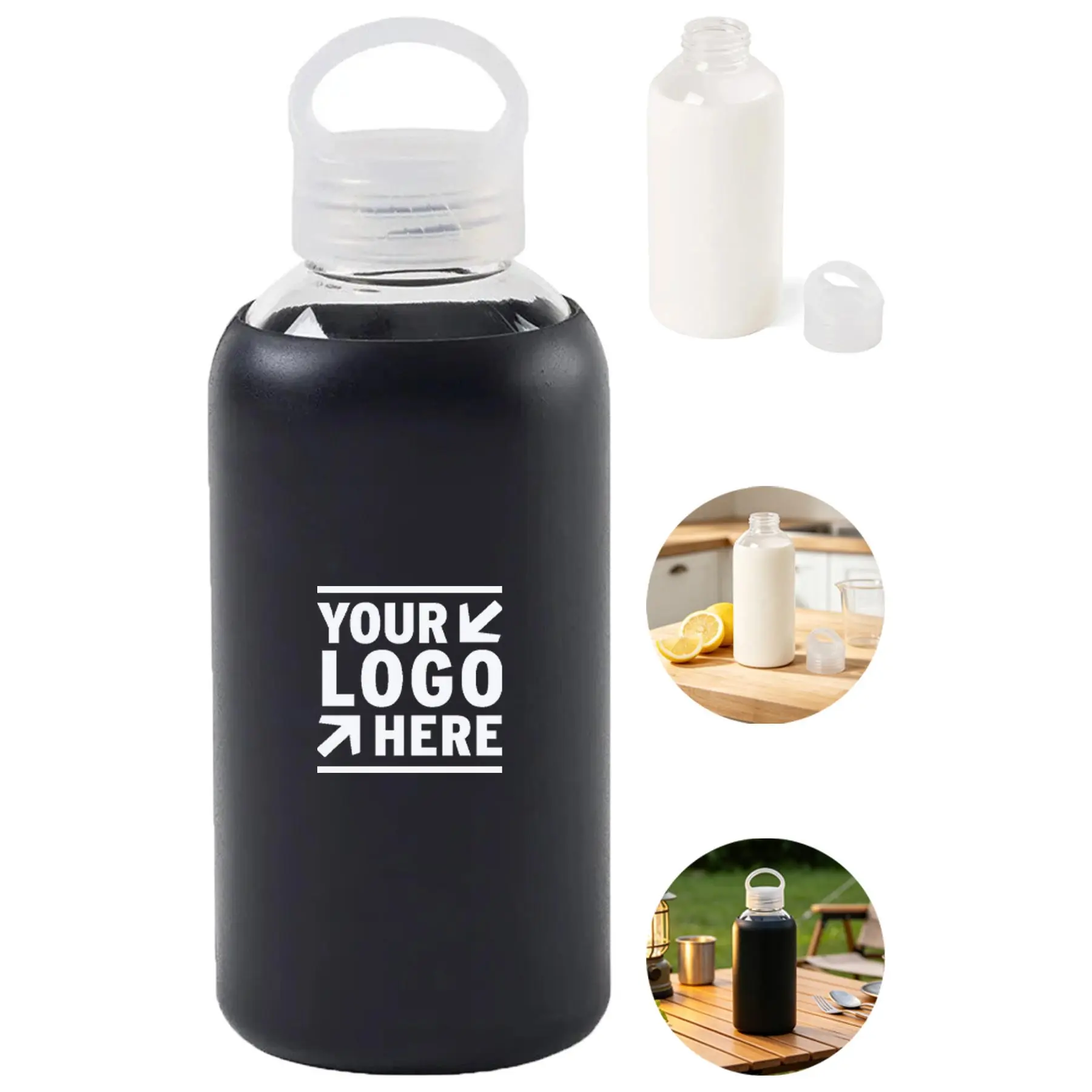 Clear Glass Water Bottle 2