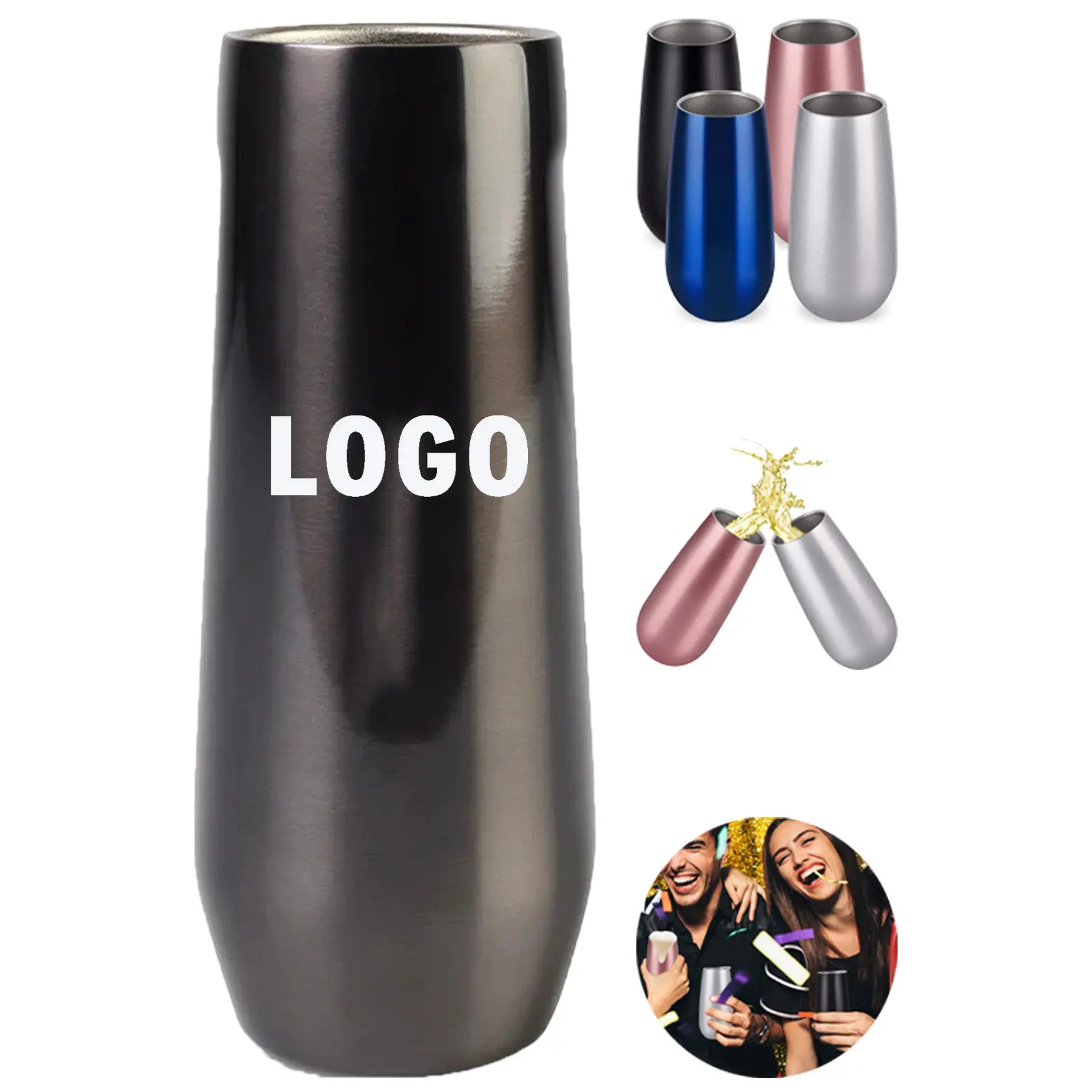 Elegant Stemless Champagne Glass 2