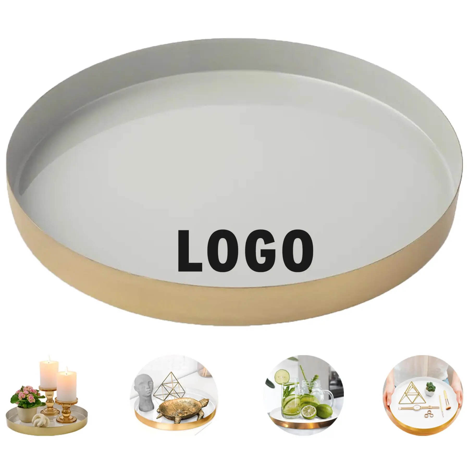Elegant Round Enamel Tray 2
