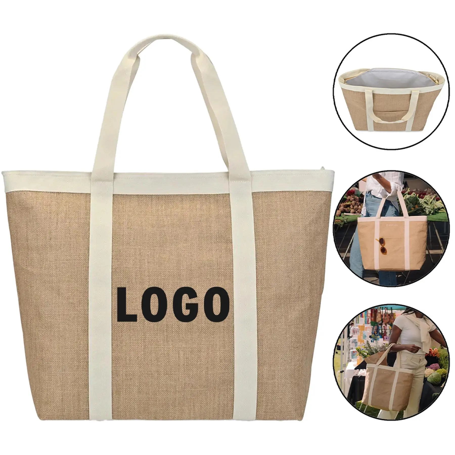 Eco-Friendly Jute Shopping Cooler Bag 2