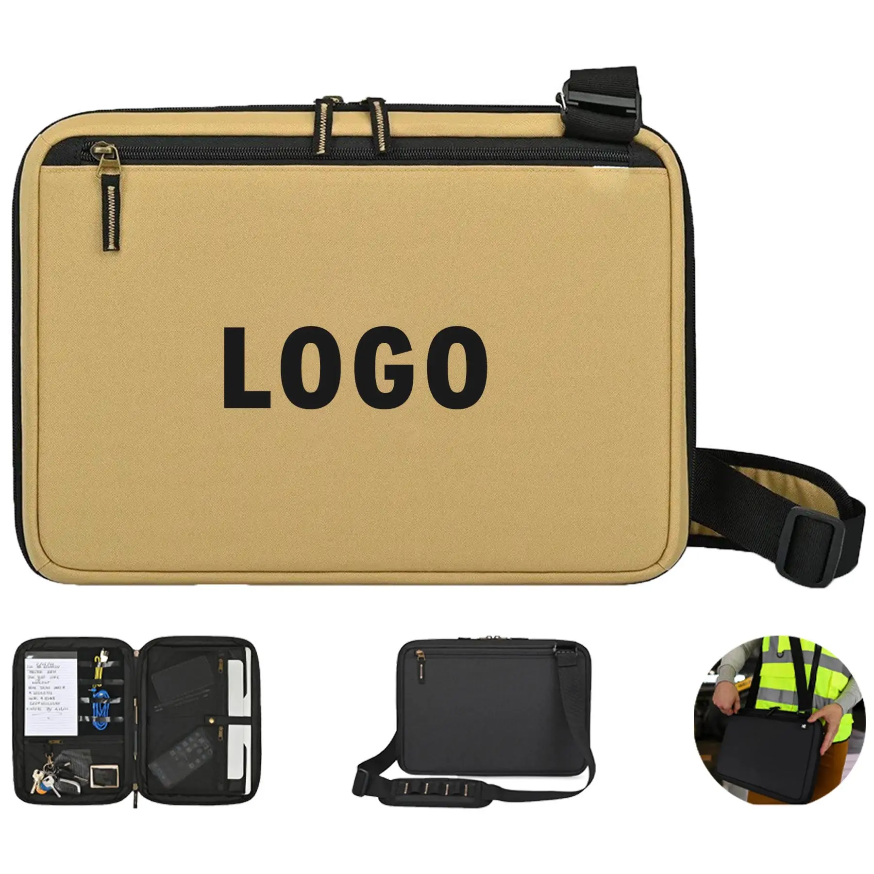Professional Crossbody Document Organizer with Writing Tools 2
