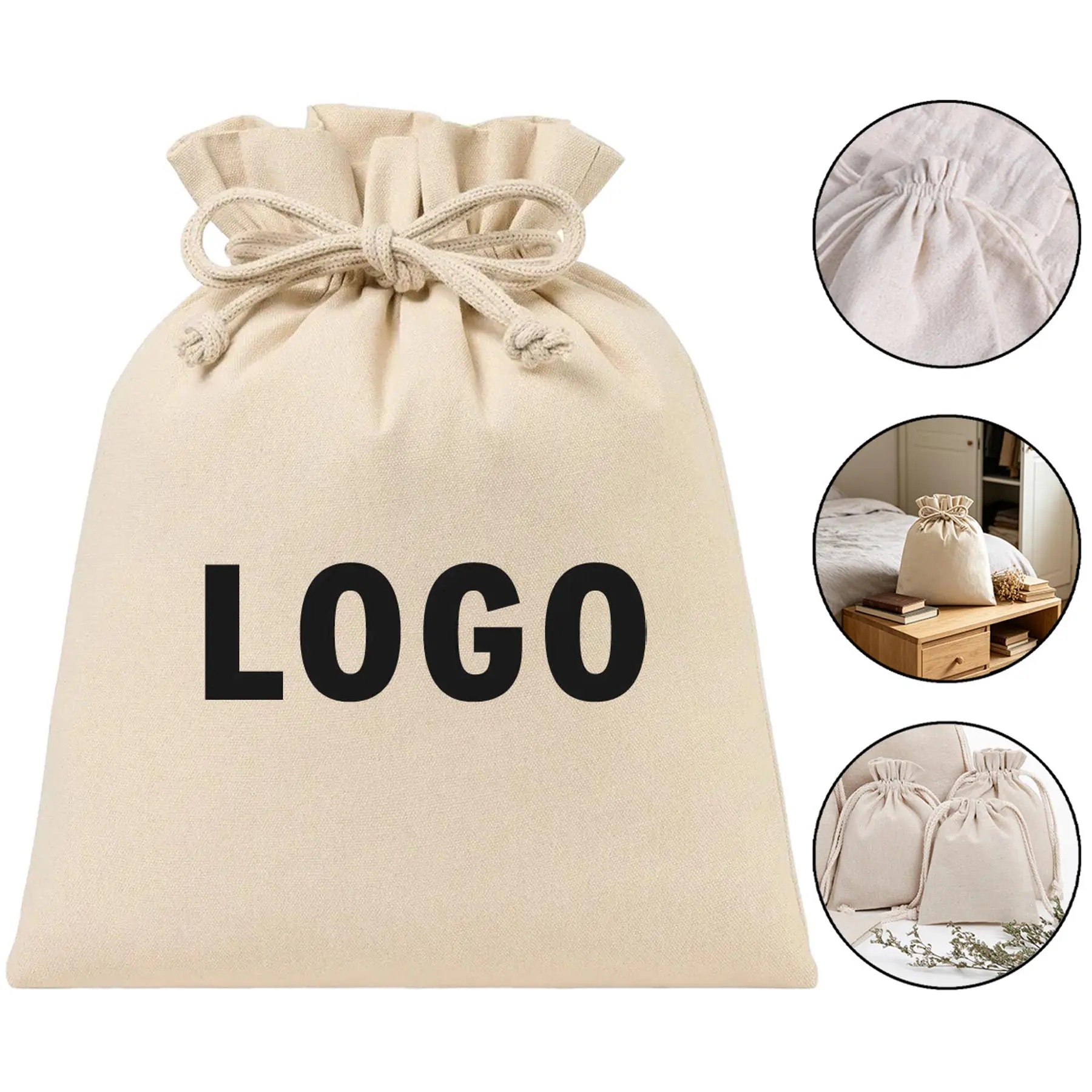Eco-Friendly Cotton Drawstring Storage Bag 2