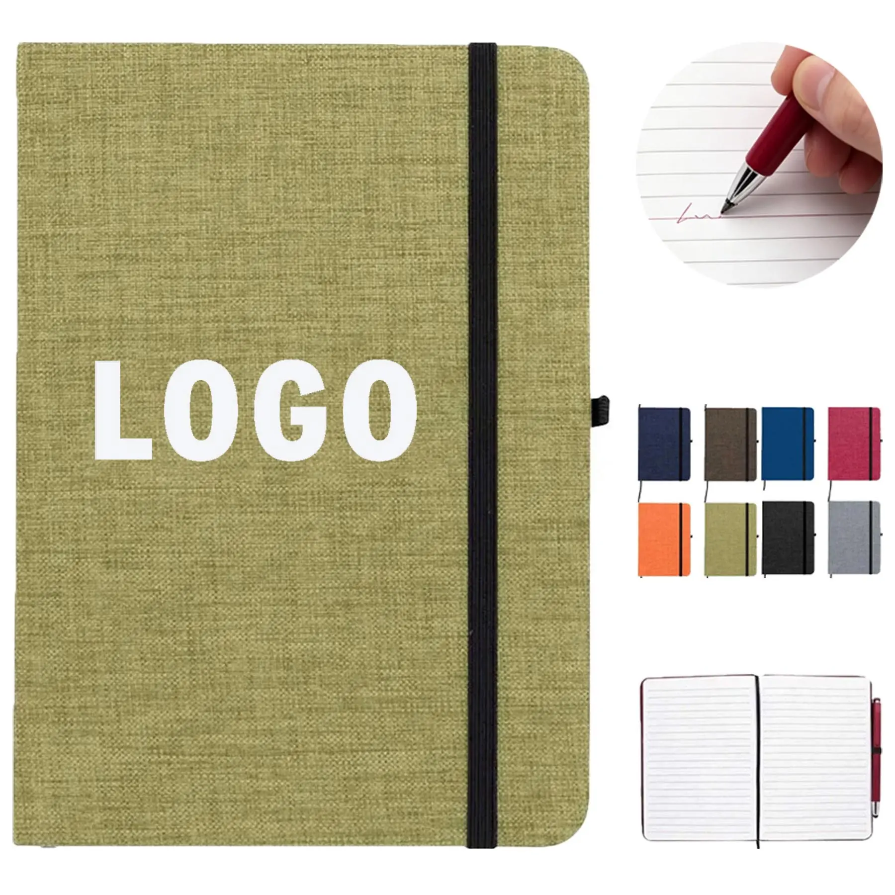 Eco-Friendly Textured Notebook with Pen Holder 2