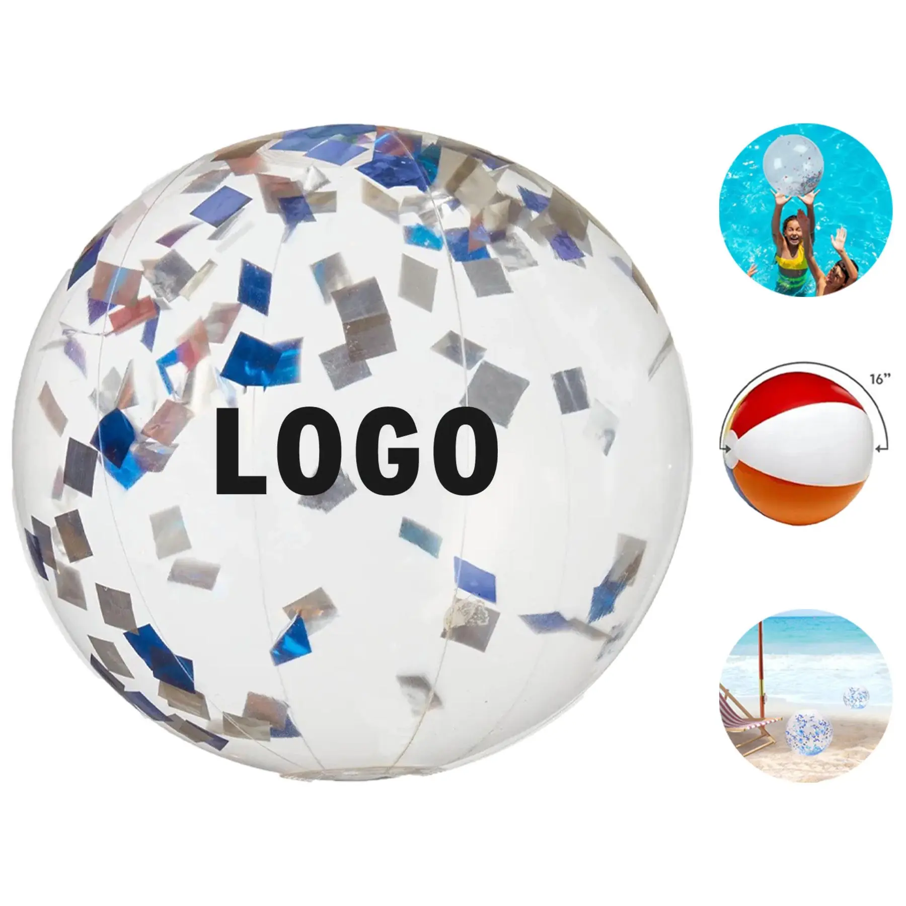 Vibrant Confetti Beach Ball 2